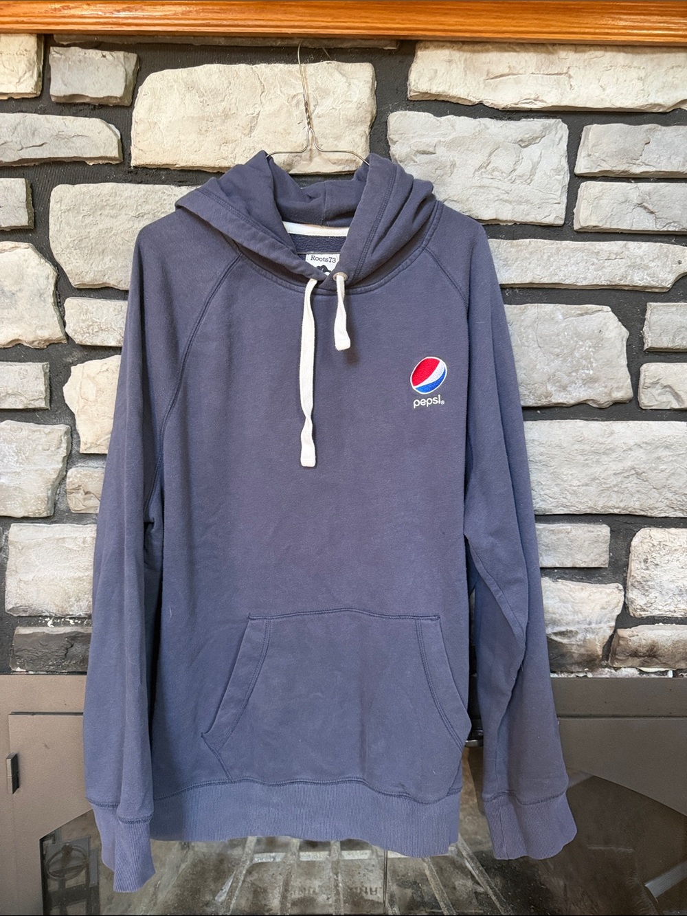 Pepsi Blue-Gray Pullover Hoodie with Logo